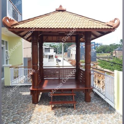 Gazebo Minimalis Ukuran 2x2 Kayu Glugu
