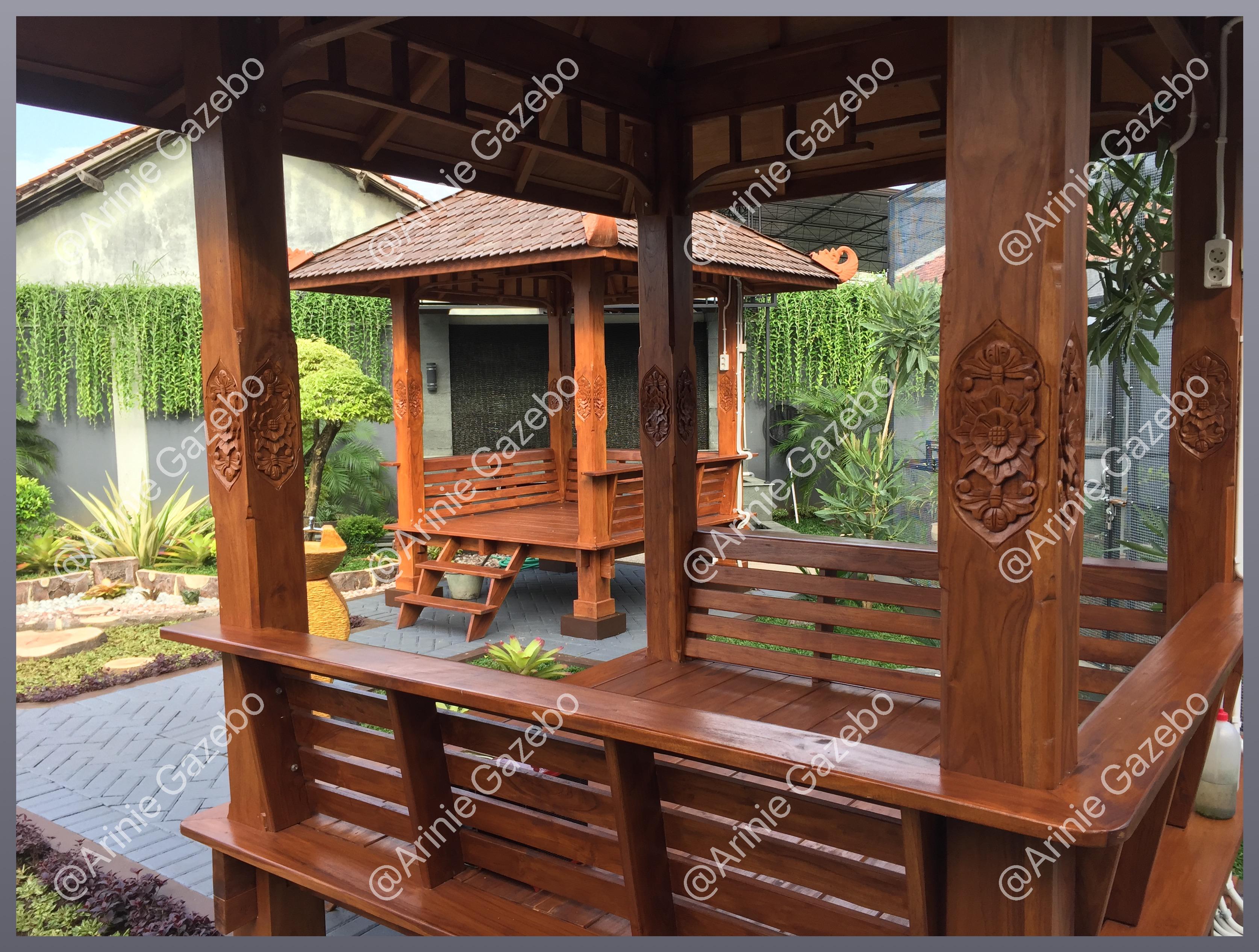 Pembuatan Gazebo Kayu Glugu di Cimahi